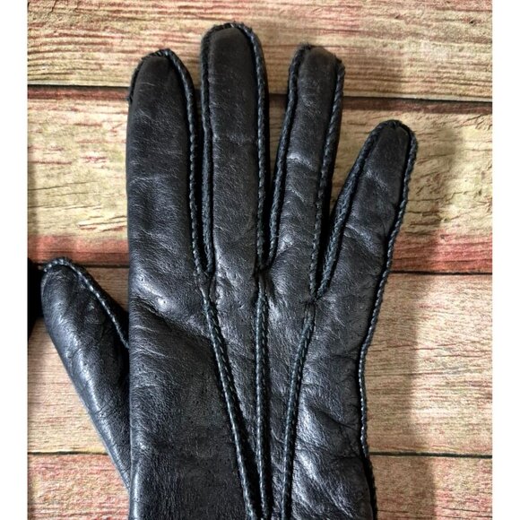 Thinsulate Ladies Black Faux Leather Driving Gloves Size S Small Insulated MINT - Picture 2 of 6